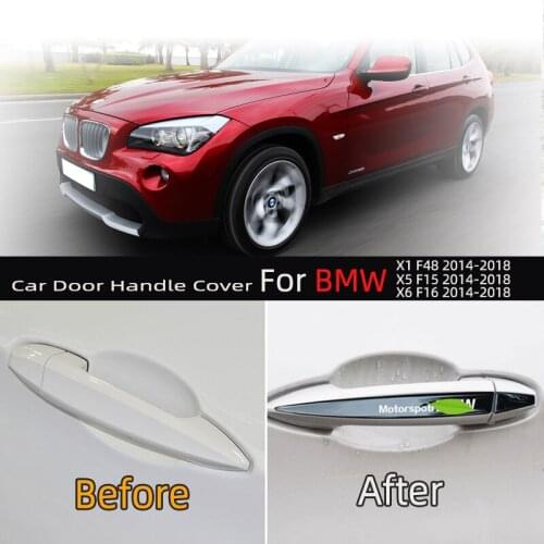 KARCNG 8pcs/set Car door handle cover stainless steel Chrome decorative sticker FOR Bmw X1 F48 X5 F15 X6 F16 2014-2018