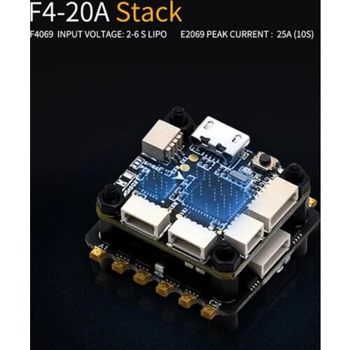 TCMMRC F4 Flight Controller Brushless ESC Flying stack 20a ESC E2069 voltage 2-6S Lipo for controle RC Drone FPV Racing 20x20mm