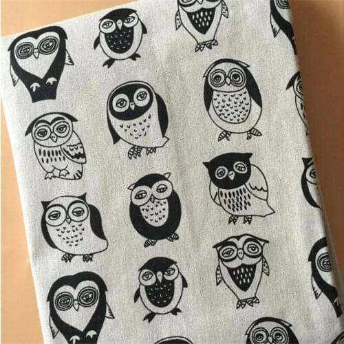 Patchwork Sewing Linen Fabric Cotton Linen Quilting Fabric Animal Series Bird Printed Canvas DIY Crafts Material Width 140cm