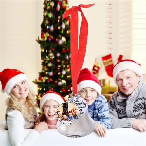 Metal Sublimation Printing Round Aeolian Bells Christmas Ornament For Heat Transfer Press Machine Car DIY Decoration