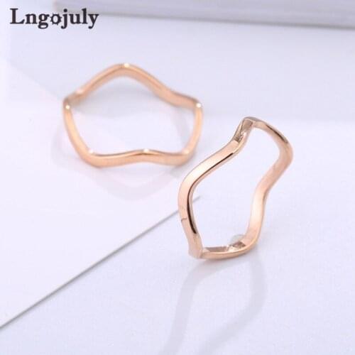 Fashion Women Titanium Steel Rings Jewelry RoseGold Titanium Rings For Women Girlfriend Anniversary Party Jewelry Gift Wholesale