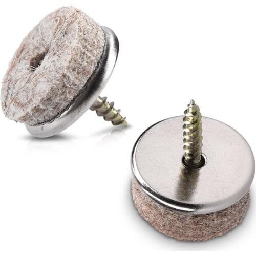 20Pcs Furniture Felt Glides with Screw Chair Glider Set Floor Protection _WK