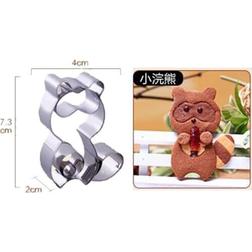 Raccoon Stainless Steel Bakeware Moulds Christmas Tree Series Home Kitchen DIY Biscuit Cutter Dessert Cake Decoration Tools