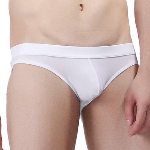 New Underwear Men Briefs Sexy Ropa Fashion Solid Cueca Masculina Sexy U Convex Pouch Briefs Bikini Male Panties