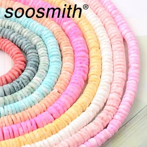 Dyed Colorful Natural Shell Beads Handmade Spacer Beads for Jewelry Making DIY Women Handmade Necklace Bracelet Accessorie