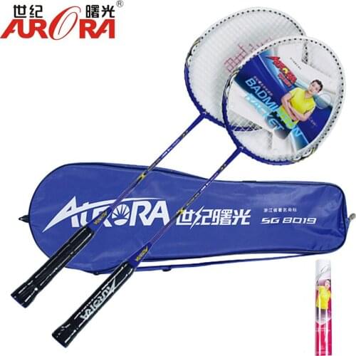 AURORA 2pcs/Set 3U Badminton Racket Adult Children Competition Training Racket for Outdoor Training Sports Beginner Enthusiasts