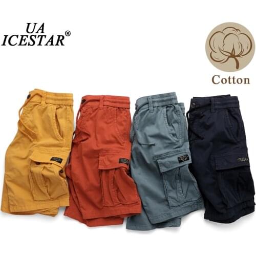 Men Summer Cotton Cargo Shorts 2021 Brand New Fashion Large Size 29-40 Casual Shorts Sports Solid Color Loose Mens Shorts