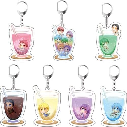 Lovely Anime Kuroko Basketball Key Chain Akashi Seijuro Kuroko Tetsuya Transparent Pendant Keychain figure toy