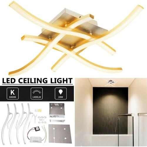Modern LED Ceiling Light 28W 3000 K/6000K Night Light Forked Shaped Ceiling Lamp for Living Room Decor Lamp
