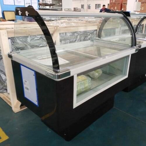 Gelato ice cream display/Italian ice cream showcase/Popsicle display freezer Free Shipping Cnf By Sea