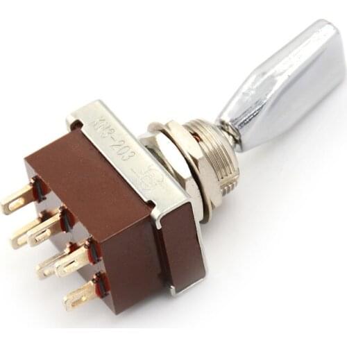 1pc ON/OFF/ON DPDT Flat Handle Toggle Switch AC 250V 3A 3 Position 25 x 18 x 15mm