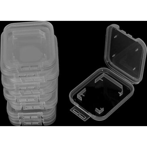 10pcs Lightweight Clear Standard SD SDHC Memory Card Case Storage Holder Box