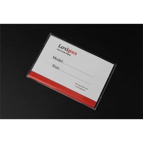 120*80mm thickness 2m 50 pcs acrylic Supermarket shelf adhesive price label holder sticky flat tag sign ticket holder frame