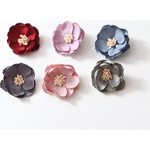3cm Chiffon stamen Flower hand sewing Boutique burning Hair Flower Hair Accessory