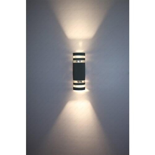 6W/8W/10W/14W LED Outdoor Up/Down Light Wall Sconces Garden Gate Yard Waterproof Lamp Fixture E27 Bulbs Gray Finish