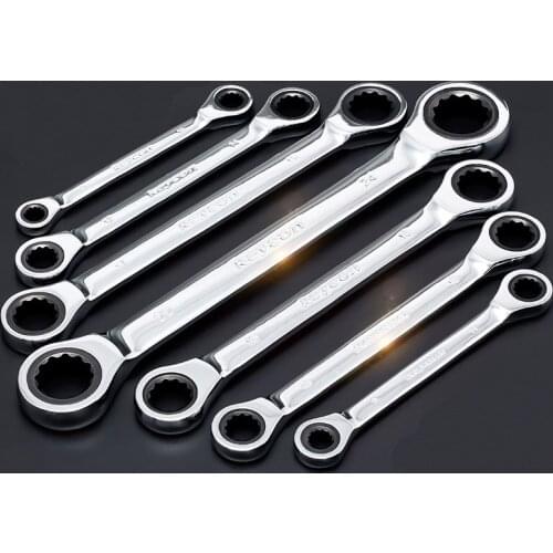 8-24mm Chrome Vanadium Quick Reversible Combination Ratchet Wrench Metal Ratcheting Socket spanners auto repair hand Home tools