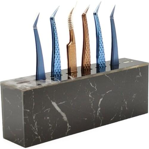 A0ND 8 Holes Acrylic Eyelash Tweezers Storage Rack Nail Tattoo Tools Shelf Eyelash Extension Tools Organizer Holder Stand