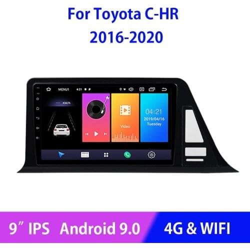 Android 9.0 Car Radio Tape Recorder Multimedia Video Player GPS Navigation For Toyota CHR C-HR 2016 2017 2018 2019 2020 Carplay