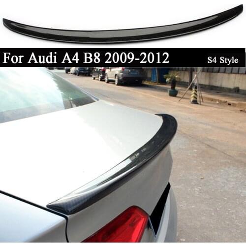 Car Carbon Rear Trunk Spoiler Boot Wing For Audi A4 B8 2009 2010 2011 2012