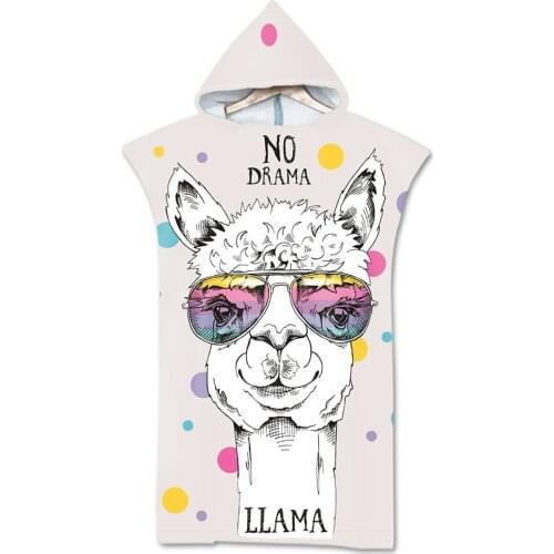 Hooded Bath Towel Alpaca Lama Alpacos Printed Towel For Bath Bathroom Supplies Daily Necessities Creative Hooded Bath Towel