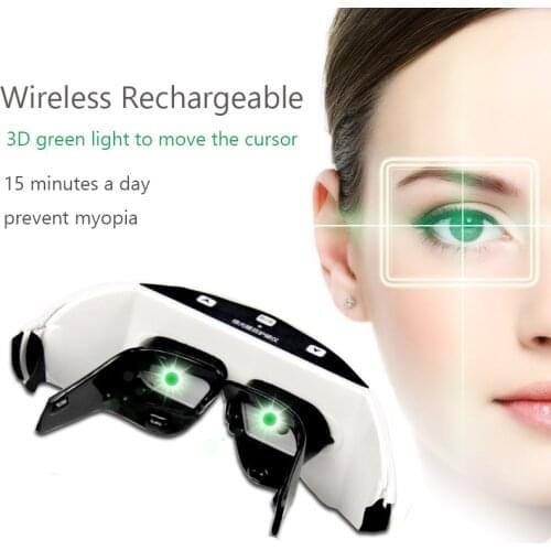 Wireless 3D Rechargeable Green Light Eye instrument Restore vision Eye Massager Child Myopia Treatment Massage eye glasses