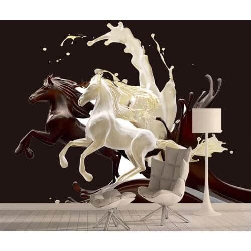 Milk Horse Custom Photo Wallpaper Modern TV Space Backdrop Wall Living Room TV Sofa Home Decor Mural Wall Paper 3 D Murals Roll