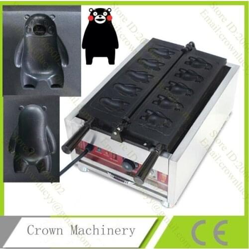 Commercial Use Non-stick 110v 220v Electric Kumamon Bear Shape Waffle Maker Machine Baker Iron