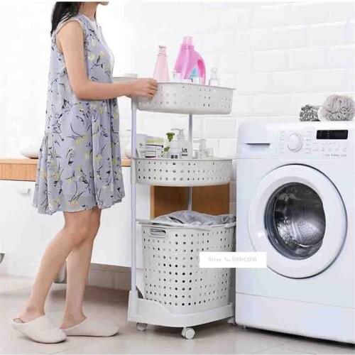 8810 Plastic Laundry Basket Super Load-Bearing Dirty Clothes Basket Multi Layer Mbined Type Toy Storage Basket With Pulley