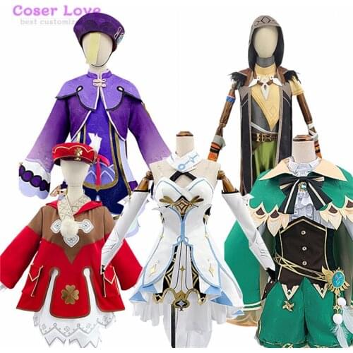 Genshin Impact Lumine Qiqi Venti Razor Klee Cosplay Costume Halloween Christmas Clothing