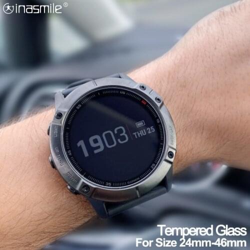 Diameter 24mm-46mm Round Tempered Glass for Samsung galaxy for Huawei watch series Screen protector film for Garmin watch cover
