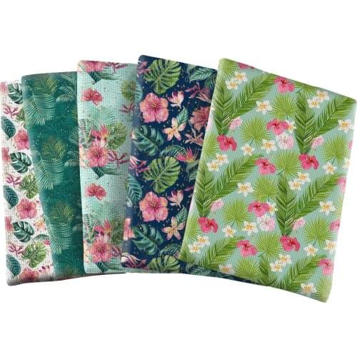 Summer Printed Flower Pattern Bubble Cloth DIY Clothes Patchwork Fabric for Bags Tablecloth 50*145cm