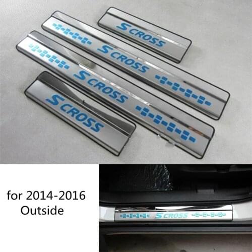 For Suzuki SX4 S-Cross S cross 2014-2018 Auto Door Sill Plate Trim Stainless Steel Threshold Kick Pedal Scuff Sticker Car Styli