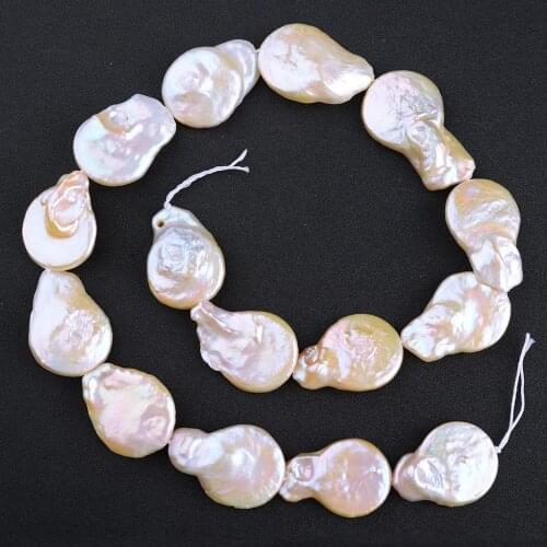 20X27MM Natural Pink Keshi Freshwater Cultured Pearl Teardrop Loose Beads Strand 15.5