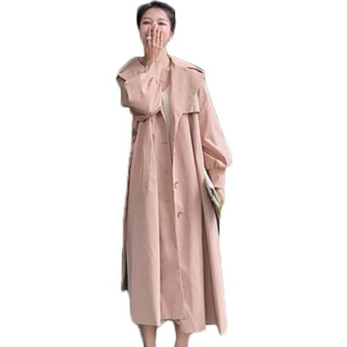 2020 Autumn Womens Windbreaker New Arrival Slim Female Trench Coats Quality Ladies Long Coats Fashion Women Outerwear Overcoats