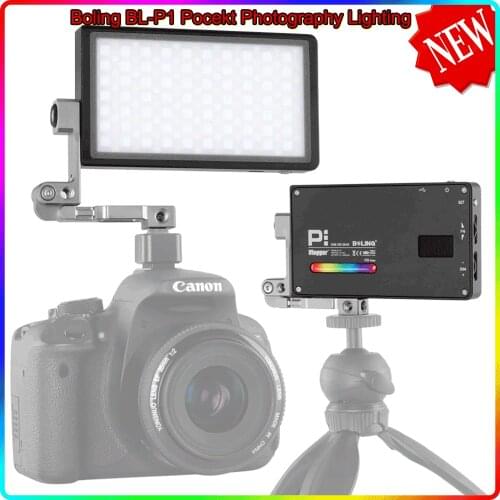 Boling BL-P1 Pocekt Photography Lighting Dimmable RGB LED Video Light On Camera Fill Light Studio DSLR Camera Light for Vlog New