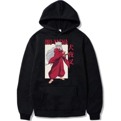 Couple Streetwear Anime Hoodies Inuyasha Unisex Fashion Sweatshirts Teens Man Clothes Hooded Pullovers for Boys Girls Gifts