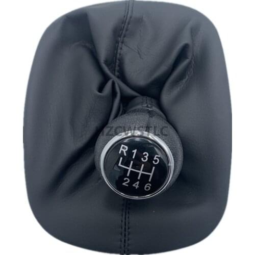 High quality 6 Speed Gear Shift Knob Gaitor Boot PU Leather Black For VW PASSAT B5 For Volkswagen Bora