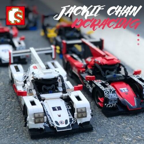 SEMBO MOC Technique High-Tech China Speed Jackie Chan DC Racing Car Model Building Block Toys For Kids Boys Christmas Gifts