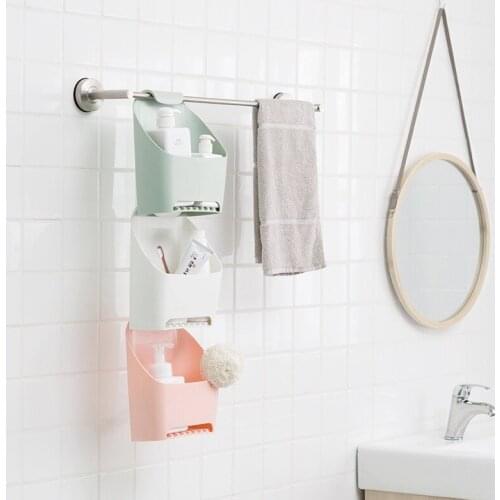 Stackable bathroom storage box drainable without installation toilet shelf bathroom towel basket toothbrush bottle storage