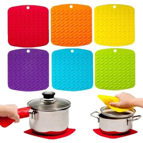 Silicone Pot Holder Potholders Heat Resistant Hot Pads Non Slip Coffee Trivet Mat Pad Mat Placemats Multipurpose Kitchen Tool