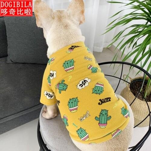 Spring Autumn Pet Clothing Teddy Bear French Bulldog Teddy Clothes Cartoon Dog Sweatshirt Small Dog Costume Gradual Cat T-Shirt