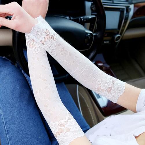 1 Pair Summer Lace Arm Sleeves UV Protection Sun Hand Cover Sunscreen Breathable Arm Warmers Outdoors Cycling Mangas Para Brazo