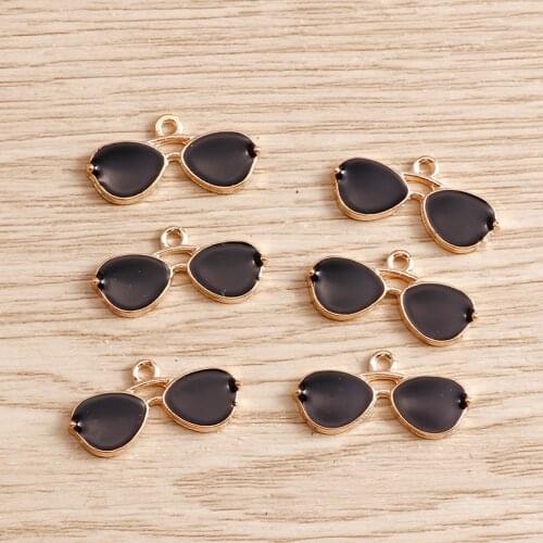 10pcs 21*10mm Sunglass Charms for Jewelry Making and Crafting Fashion DIY Enamel Charms Pendants Necklaces Bracelets Wholesale