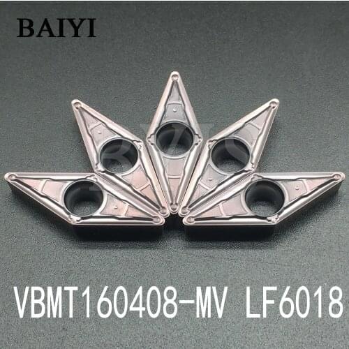 10pcs VBMT160408 MV LF6018 CNC Cutting Boring Turning Solid Carbide Inserts for Stainless Steel Processing Holder