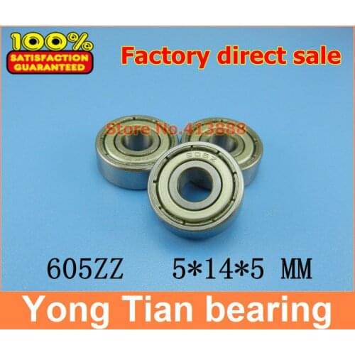 1000pcs/lot free shipping Wholesale Double Shielded Miniature Deep Groove Ball Bearings 605ZZ 5*14*4 mm