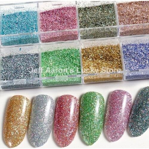 12 Pearl Light Color Glitter Gel Nail Polish Powder Dust Chameleon For Nail Art Decorations manicure supplies tool
