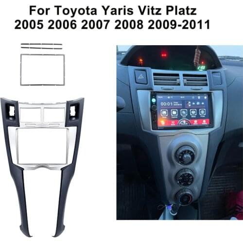 2 DIN Car DVD/CD Radio Stereo Fascia Panel Frame Adaptor Fitting Kit For Toyota Yaris Vitz Platz 2005 2006 2007 2008 2009-2011