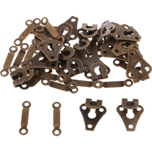 20 Sets Copper Sew-on Hook and Eye Closures Fasteners and Extension Buckle for Trousers Dress Clothing Sewing Accessories