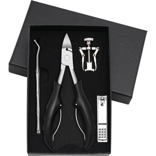 4pcs Practical Stainless Steel Pedicure Kit Manicure Tool Nail Clippers Plier Cleaner Corrector for Ingrown Toenail Treatment