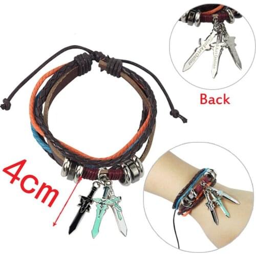 Anime Sword Art Online Kirito Yuuki Asuna SAO Bracelet Hand Strap Necklace Pendant Jewelry Accessories for Mens Womens Gifts New